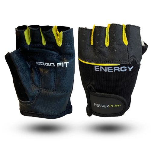 Рукавички для фітнесу PowerPlay 9058 Energy чорно-жовті S (PP_9058_S_Energy)