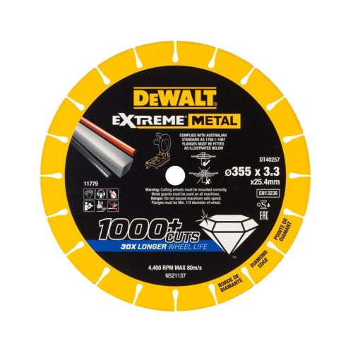 Круг відрізний DeWALT алмазний по металу 355x3.3x25.4 мм (DT40257)