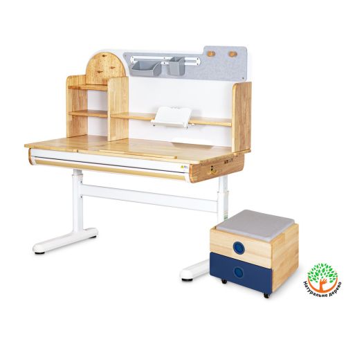 Парта Mealux (S) Timberdesk L (парта+тумба) (BD-690 Wood L+Тумба BD 920 BL)