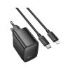 Зарядное устройство HOCO CS61A Bright 1xUSB-C PD30W + 1xUSB QC3.0 + cable USB-C to Lightning Black (6942007638432) - Изображение 1