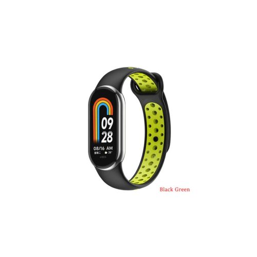 Ремешок для фитнес браслета BeCover Vents Style для Xiaomi Mi Smart Band 9 Black-Green (711984)