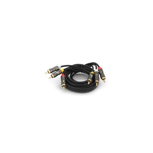 Кабель мультимедийный 3xRCA M to 3xRCA M 1.5m black VEGGIEG (YT-AV301)