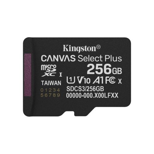 Карта памяти Kingston 256GB microSDXC class 10 UHS-I U3 V30 A1 Canvas Select Plus (SDCS3/256GBSP)