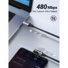 Дата кабель USB-C to USB-C 0.5m 3A 60W 90° corner US255 black/gray Ugreen (50122) - Зображення 3