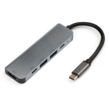 Концентратор Vinga Type-C to 4K HDMI+2*USB3.0+PD+USB-C 3.1 Gen1 aluminum (VCPHTC5AL)