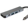 Концентратор Vinga Type-C to 4K HDMI+2*USB3.0+PD+USB-C 3.1 Gen1 aluminum (VCPHTC5AL) - Изображение 2