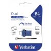 USB флеш накопичувач Verbatim 64GB Dual USB Drive USB 3.0/Type-C (49967) - Зображення 1