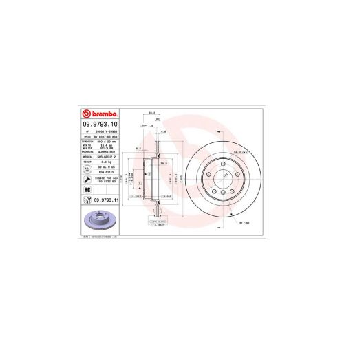 Тормозной диск Brembo 09.9793.11