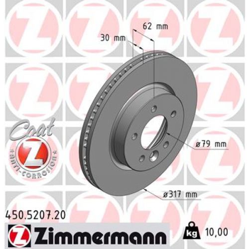 Гальмівний диск ZIMMERMANN 450.5207.20