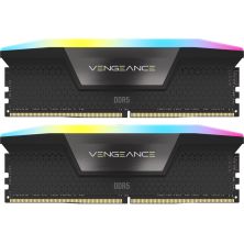Модуль пам'яті для комп'ютера DDR5 64GB (2x32GB) 6000 MHz Vengeance RGB Black Corsair (CMH64GX5M2B6000C40)