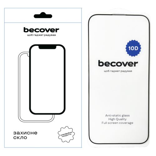 Скло захисне BeCover Apple iPhone 16 Pro Max 10D Black (712324)