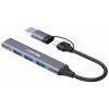 Концентратор Canyon hub DS-02 4in1 USB-A/C Grey (CNS-TDS02G) - Изображение 1