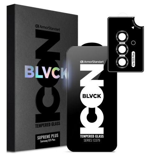 Стекло защитное Armorstandart Supreme Plus Black Icon Samsung S25 Plus (ARM85454)