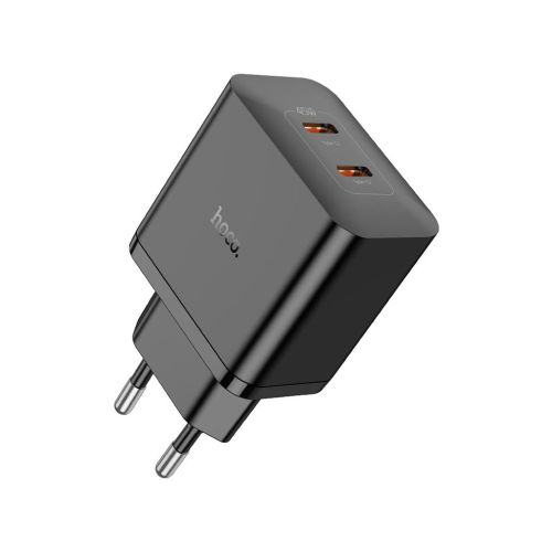 Зарядное устройство HOCO N35 Streamer 2xUSB-C PD45W GaN Black (6931474797193)