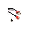 Дата кабель USB 2.0 AM to Lightning 1.0m magnetic 3.1A black PZX (V133-B) - Зображення 1