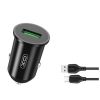 Зарядний пристрій XO USB QC3.0 18W + cable USB to Micro 5P black (TZ12-M-BK) - Зображення 2