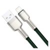 Дата кабель USB 2.0 AM to Lightning 2.0m 2.4A metal green Baseus (CALJK-B06) - Зображення 1
