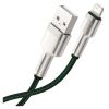 Дата кабель USB 2.0 AM to Lightning 2.0m 2.4A metal green Baseus (CALJK-B06) - Зображення 3