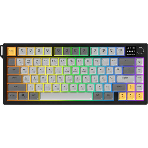 Клавіатура Ajazz AF82 Wireless/Bluetooth/USB UA Black/Gray/Yellow (AF82-BGY)