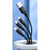 Дата кабель USB 2.0 AM to Lightning + Micro 5P + Type-C Azeada PD-B92th Black Proda (PD-B92th-BK) - Изображение 1