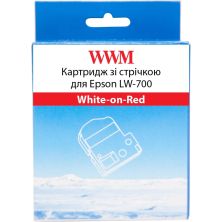 Лента для принтера этикеток WWM для Epson LW-700 24mm х 8m White-on-Red (WWM-SD24R)