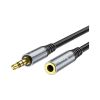 Кабель мультимедійний 3.5mm M to 3.5mm F 1.0m UPA20 3.5 audio Gray HOCO (6931474762153) - Зображення 1
