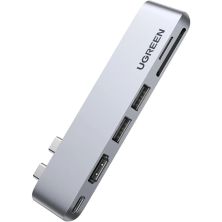 Концентратор Ugreen 2xUSB-C to HDMI + 2xUSB 3.0 + SD/TF + USB-C CM380 gray (80856) Концентратор Ugreen 2xUSB-C to HDMI + 2xUSB 3.0 + SD/TF + USB-C CM380 gray (80856)