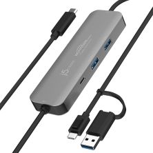Концентратор J5create USB-C + USB A to 2xUSB + USB-C switch hub (JCH462-N)