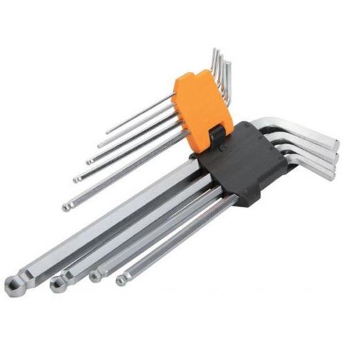 Набір інструментів Tolsen подовжених шестигранних закруглених ключів 9 шт 1.5-10 мм (20054)
