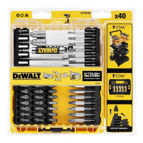 Набор бит DeWALT Phillips,Pozidriv,Torx,Ph3,T10, Ph3, Pz2, 41 шт, кейс (DT70702)