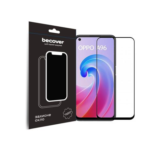 Стекло защитное BeCover Oppo A96 Black (709770)