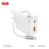Зарядний пристрій XO 1xUSB-C + 1xUSB QC30W GaN + cable USB-C to USB-C white (XO-CE31) - Зображення 3