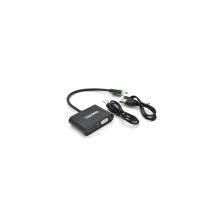 Перехідник HDMI M to VGA F + HDMI F 0.25m black VEGGIEG (YT-C-H-V500)