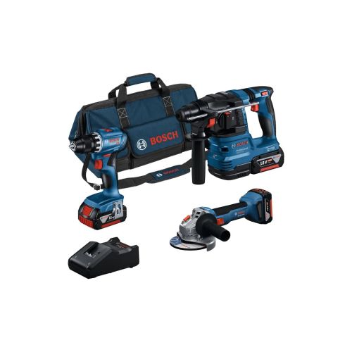 Набор электроинструментов Bosch Professional, GSR 18V-45+GBH 18V-22+GWS 18V-8, 3x4Ah, ЗУ, сумка M-BAG (0.615.A50.07L)