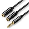Кабель мультимедійний 3.5mm M to 2x3.5mm F black Ugreen (UGR-30620) - Зображення 1