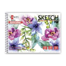 Альбом для рисования Santi А5 для акварели Flowers, 20 листов (130497)