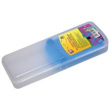 Пенал Cool For School Пластиковый с застежкой Прозрачный с синим держателем 8011 (CF85556)