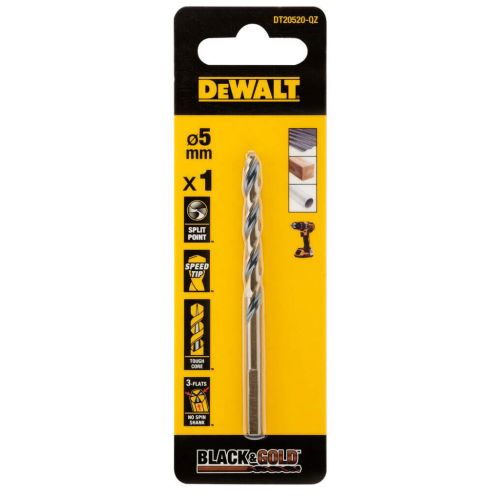 Сверло DeWALT по металлу Black & Gold,HSS-G, 5 х 86 х 52 мм (DT20520)