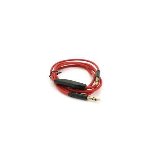 Кабель мультимедійний 3.5mm M to 3.5mm M 1.0m + microphone red Voltronic (ZDL-AUXcM/1.0m)