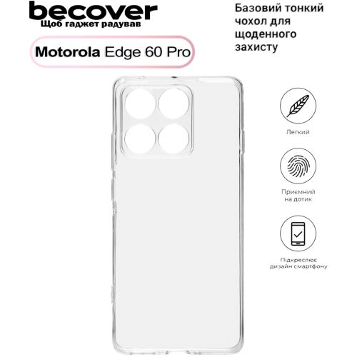 Чехол для мобильного телефона BeCover Motorola Edge 60 Pro Transparent (713775)