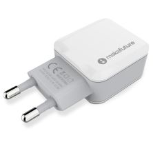Зарядний пристрій MakeFuture 2 USB (2.4 A) White (MCW-21WH)