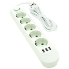 Мережевий фільтр живлення Voltronic F05U, 5роз EU, 3*USB White (F05U-White)