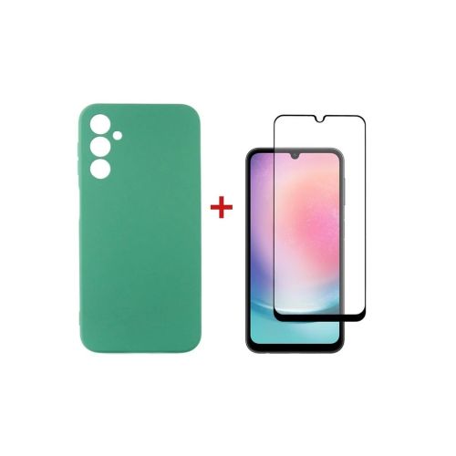 Чохол до мобільного телефона Dengos Samsung Galaxy A24 Case + Glass (Mint) (DG-KM-79)