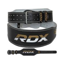 Атлетичний пояс RDX 6 шкіряний Black Gold 2XL (WBS-6RB-2XL)