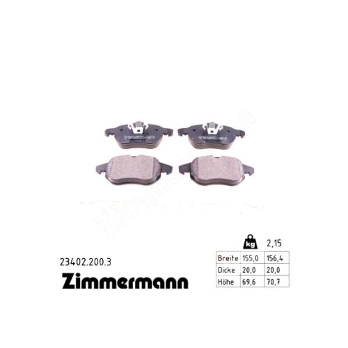 Гальмівні колодки ZIMMERMANN 23402.200.3