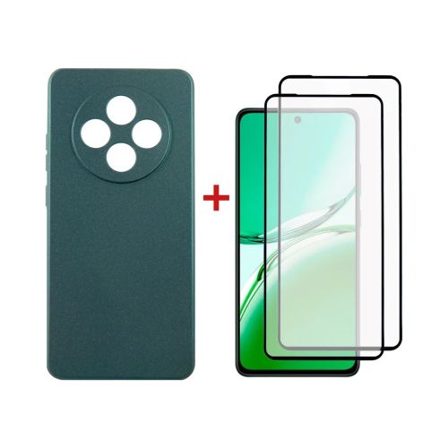 Чехол для мобильного телефона Dengos Oppo Reno 12F 4G Case Soft + 2 Glass (Green) (DG-CTG2P-28)