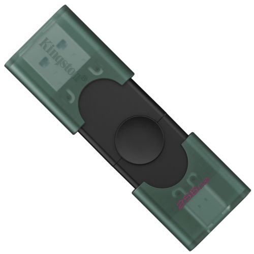 USB флеш накопитель Kingston 256GB DataTraveler Duo USB 3.2 / Type-C Black/Green (DTDEG2/256GB)