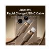 Дата кабель USB-C to USB-C 1.0m 3A aluminum gold Vention (TRDJF) - Зображення 1