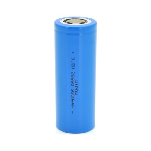 Аккумулятор 26650 3300mAh, LiFePO4, FlatTop, 3.2V, Blue Vipow (IFR26650-3300mAhFT / 31075)
