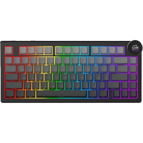 Клавіатура Ajazz AK820 V2 White Peach Switch Wireless/Bluetooth/USB UA Black/Gray (AK820-V2-WP-S-BG)